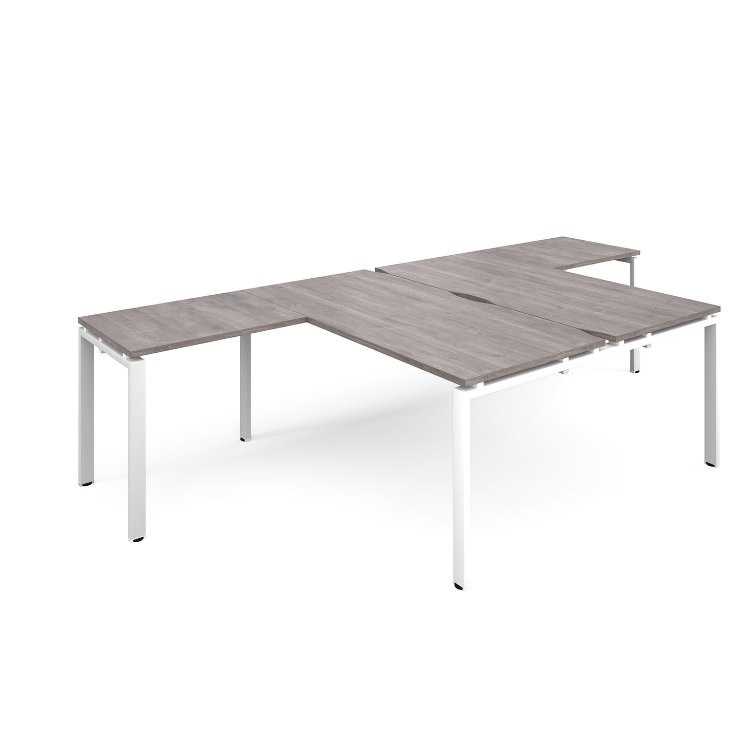 Adapt back to back desk with return - ER16168-WH-GO