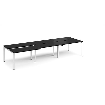 Adapt sliding top triple B2B desks 1200mm deep - STE3612-WH-BK