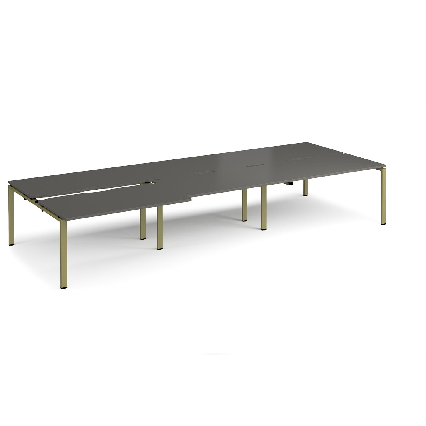 Adapt sliding top triple B2B desks 1600mm deep - STE4216-GN-OG
