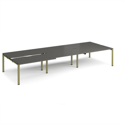 Adapt sliding top triple B2B desks 1600mm deep - STE4216-GN-OG