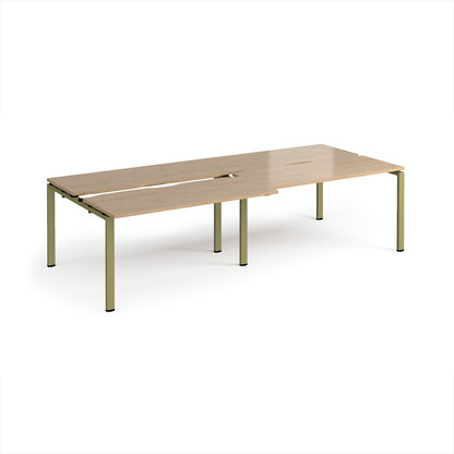 Adapt sliding top double B2B desks 1200mm deep - STE2812-GN-KO