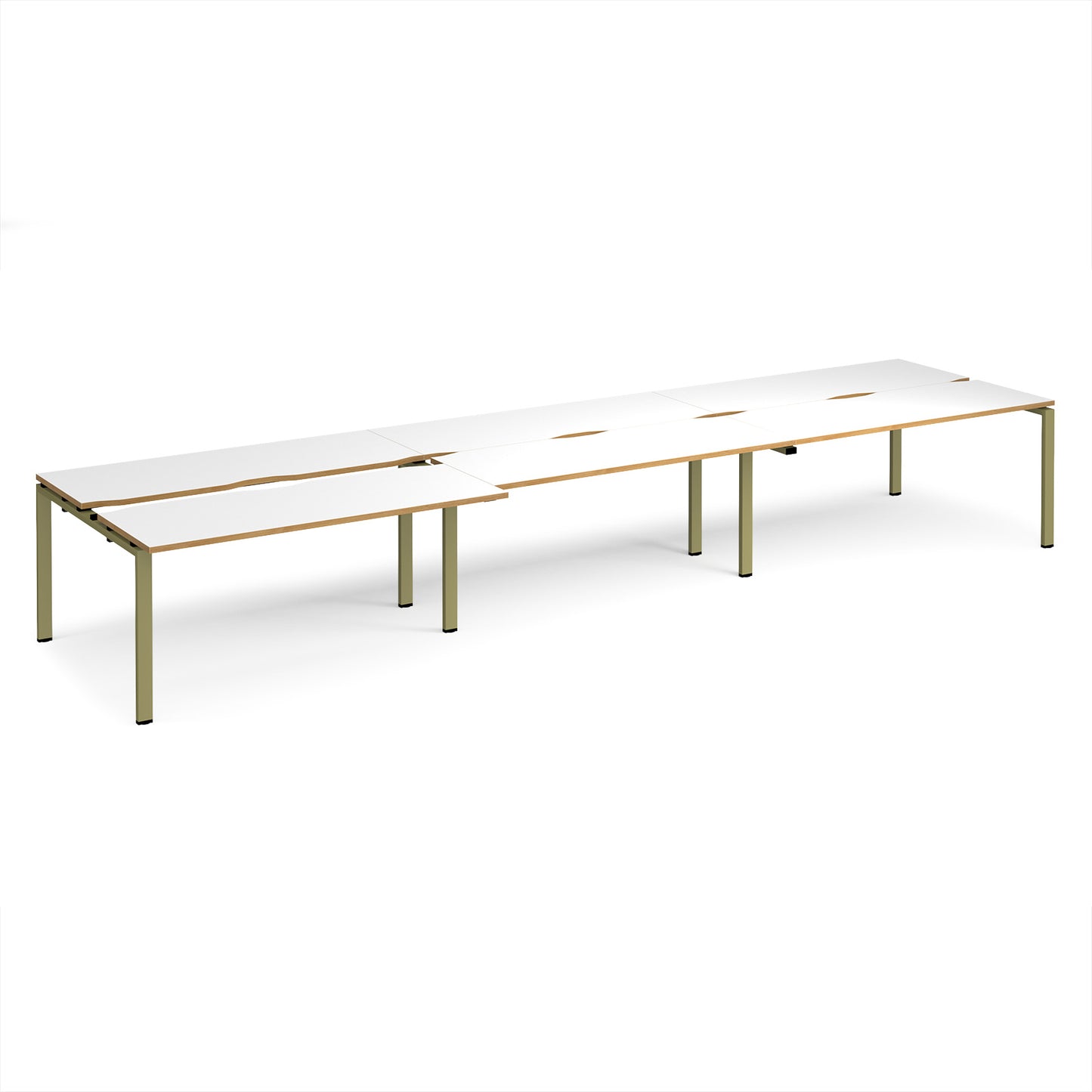Adapt sliding top triple B2B desks 1200mm deep - STE4812-GN-WO