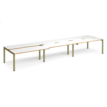 Adapt sliding top triple B2B desks 1200mm deep - STE4812-GN-WO