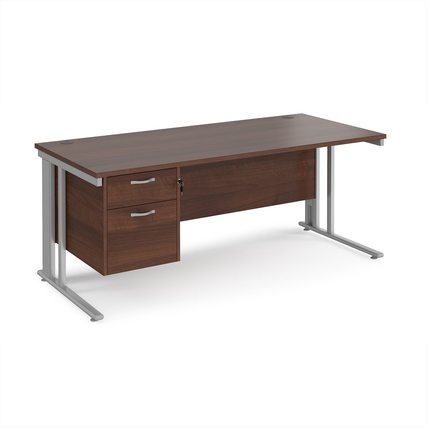 Maestro 25 cable managed 800mm deep desk with 2 drawer ped - MCM18P2SW