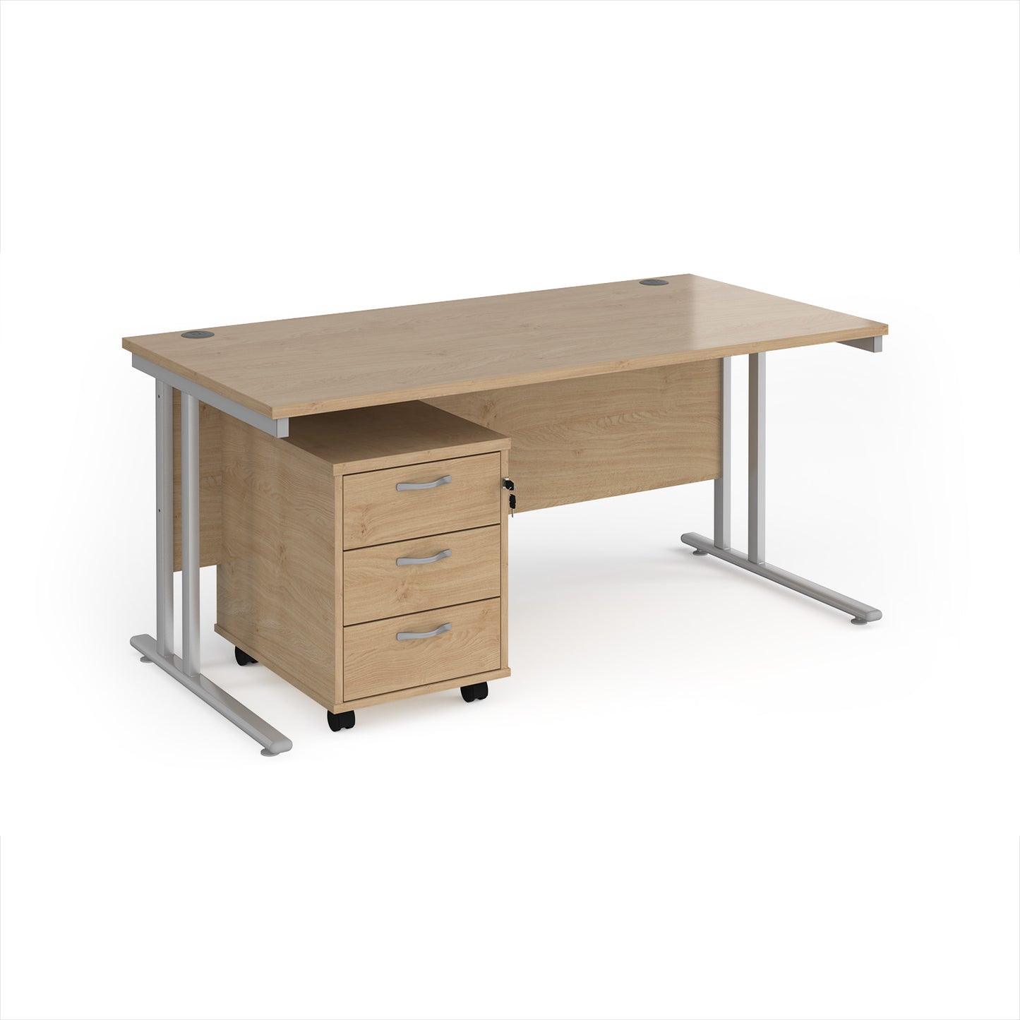 Maestro 25 desk 800mm with 3 drawer pedestal - SBS316KO
