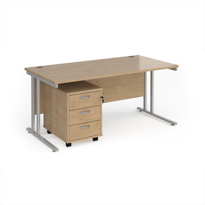 Maestro 25 desk 800mm with 3 drawer pedestal - SBS316KO