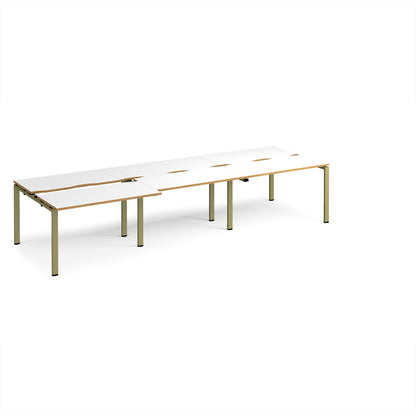 Adapt sliding top triple B2B desks 1200mm deep - STE3612-GN-WO