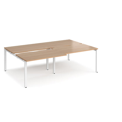 Adapt sliding top double B2B desks 1600mm deep - STE2416-WH-B