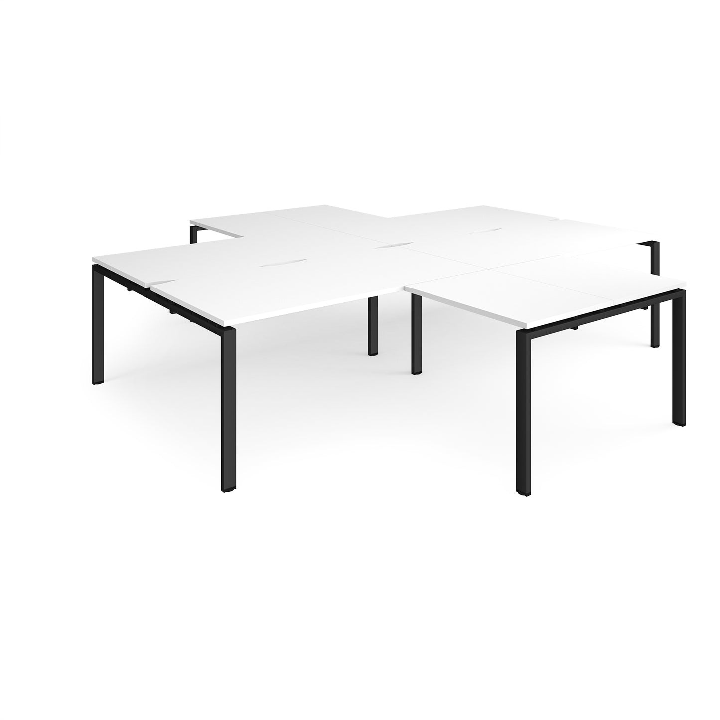 Adapt 4 desk cluster with returns - ER32168-K-WH