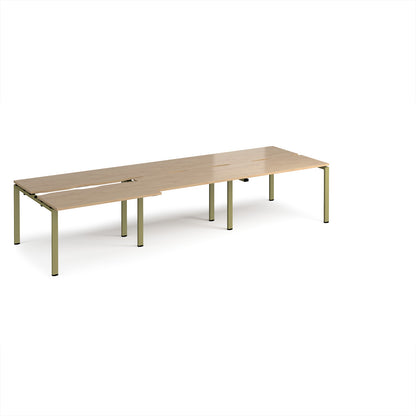 Adapt sliding top triple B2B desks 1200mm deep - STE3612-GN-KO