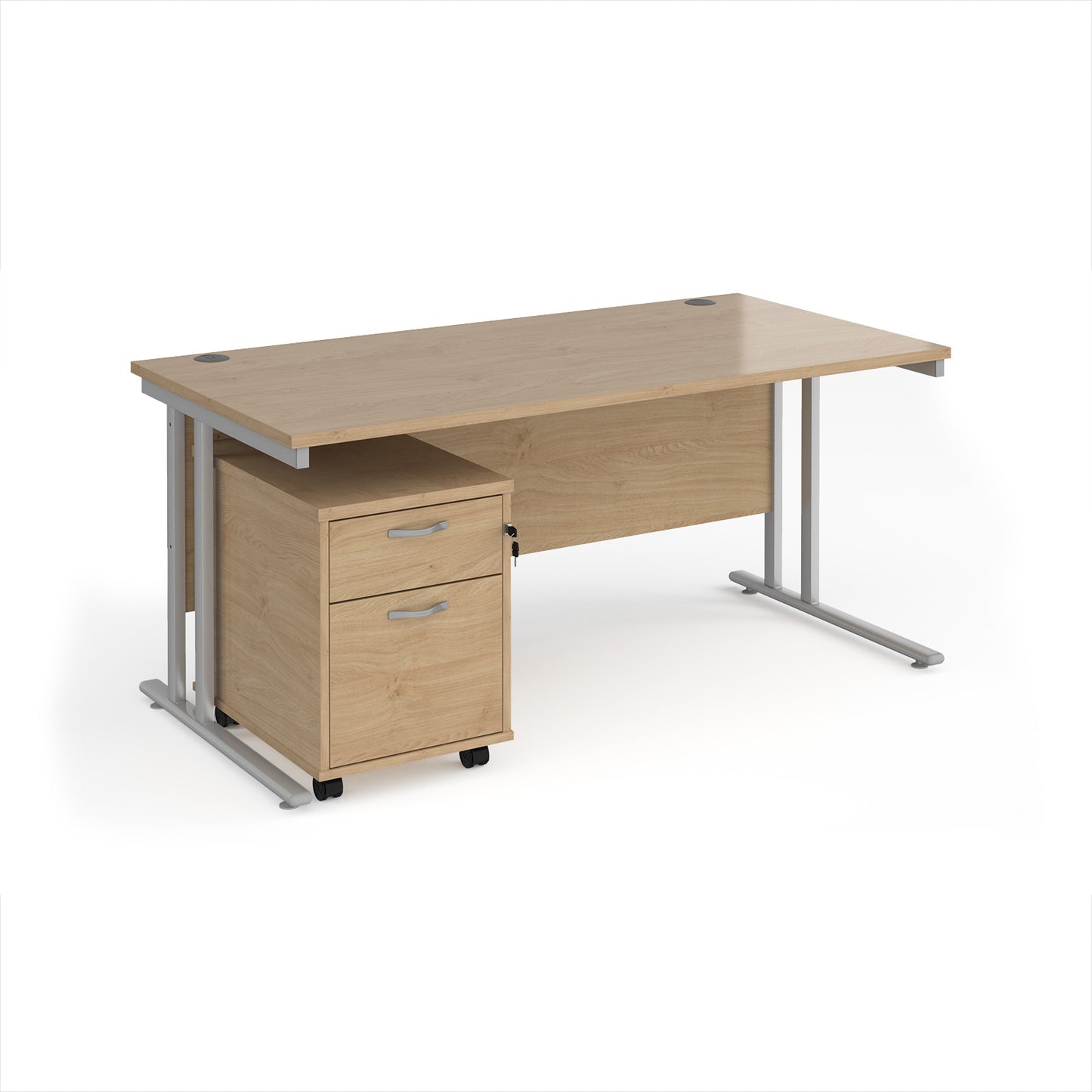 Maestro 25 desk 800mm with 2 drawer pedestal - SBS216KO