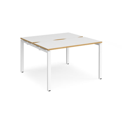 Adapt back to back desks 1200mm deep - E1212-WH-WO