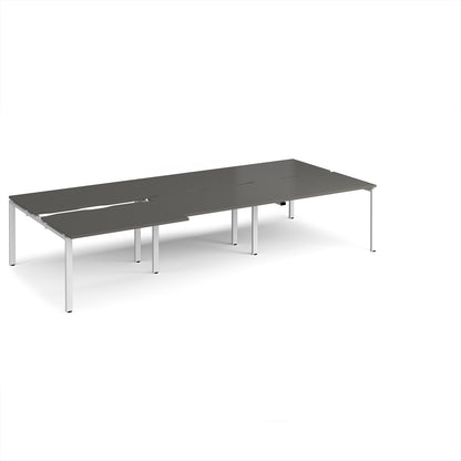 Adapt sliding top triple B2B desks 1600mm deep - STE3616-WH-OG