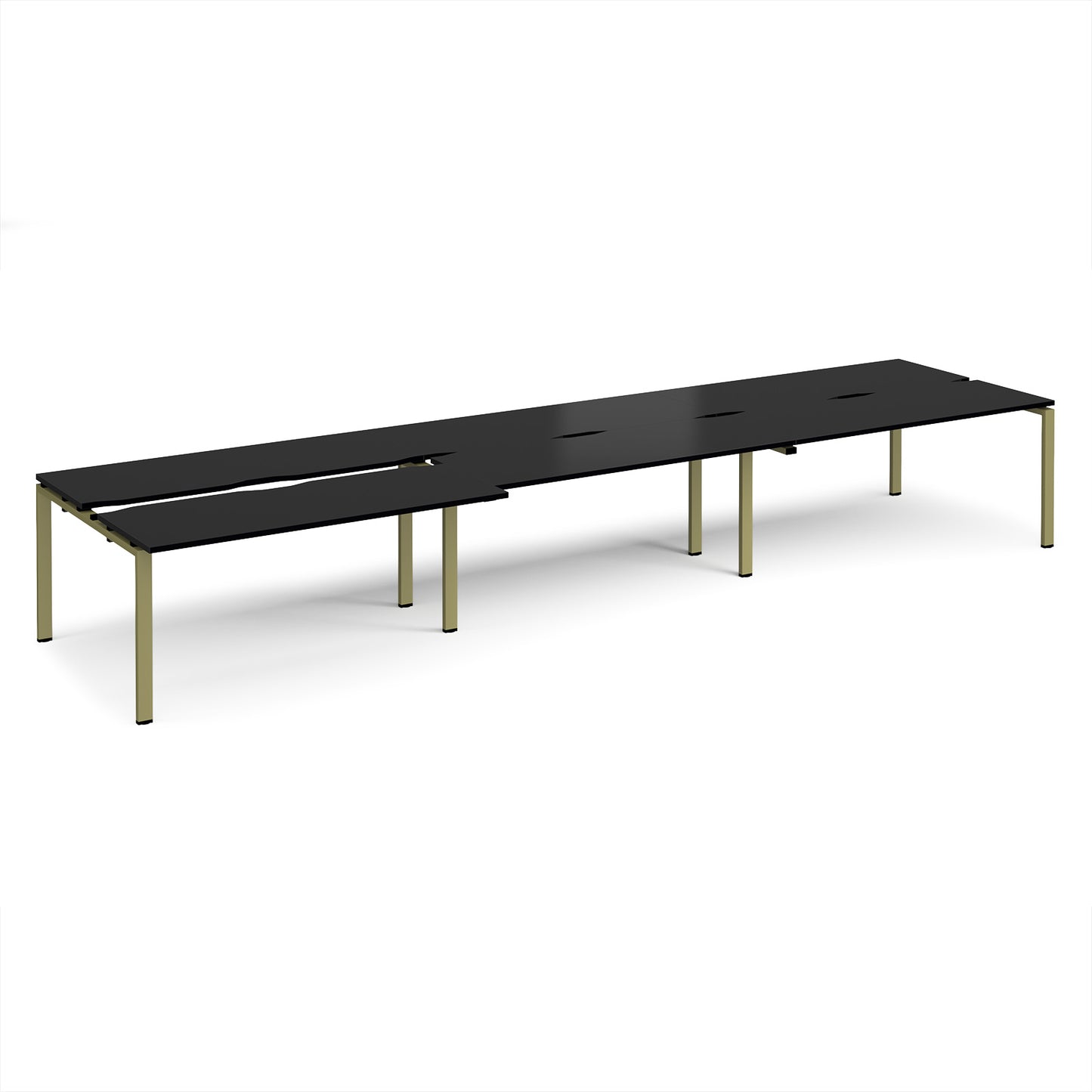 Adapt sliding top triple B2B desks 1200mm deep - STE4812-GN-BK