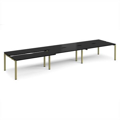 Adapt sliding top triple B2B desks 1200mm deep - STE4812-GN-BK