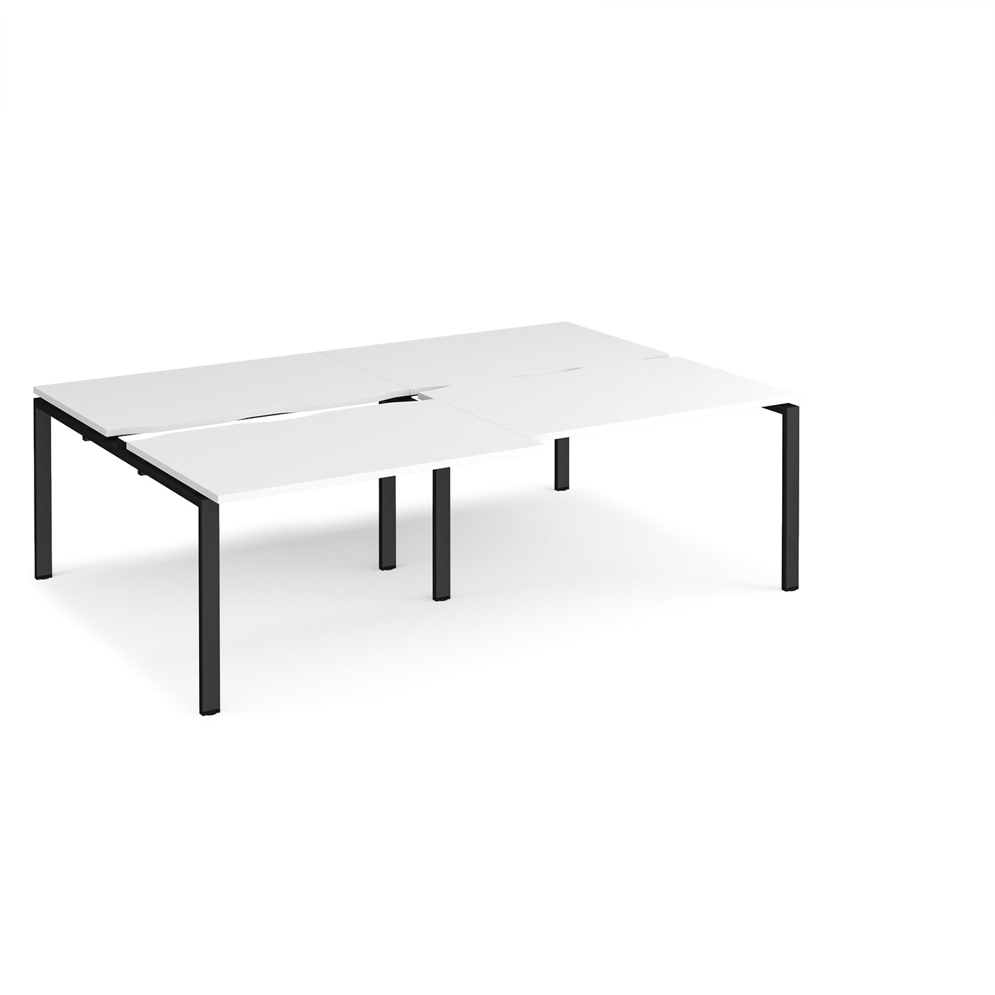 Adapt sliding top double B2B desks 1600mm deep - STE2416-K-WH