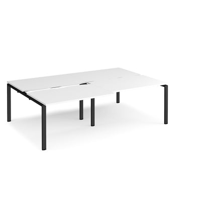 Adapt sliding top double B2B desks 1600mm deep - STE2416-K-WH