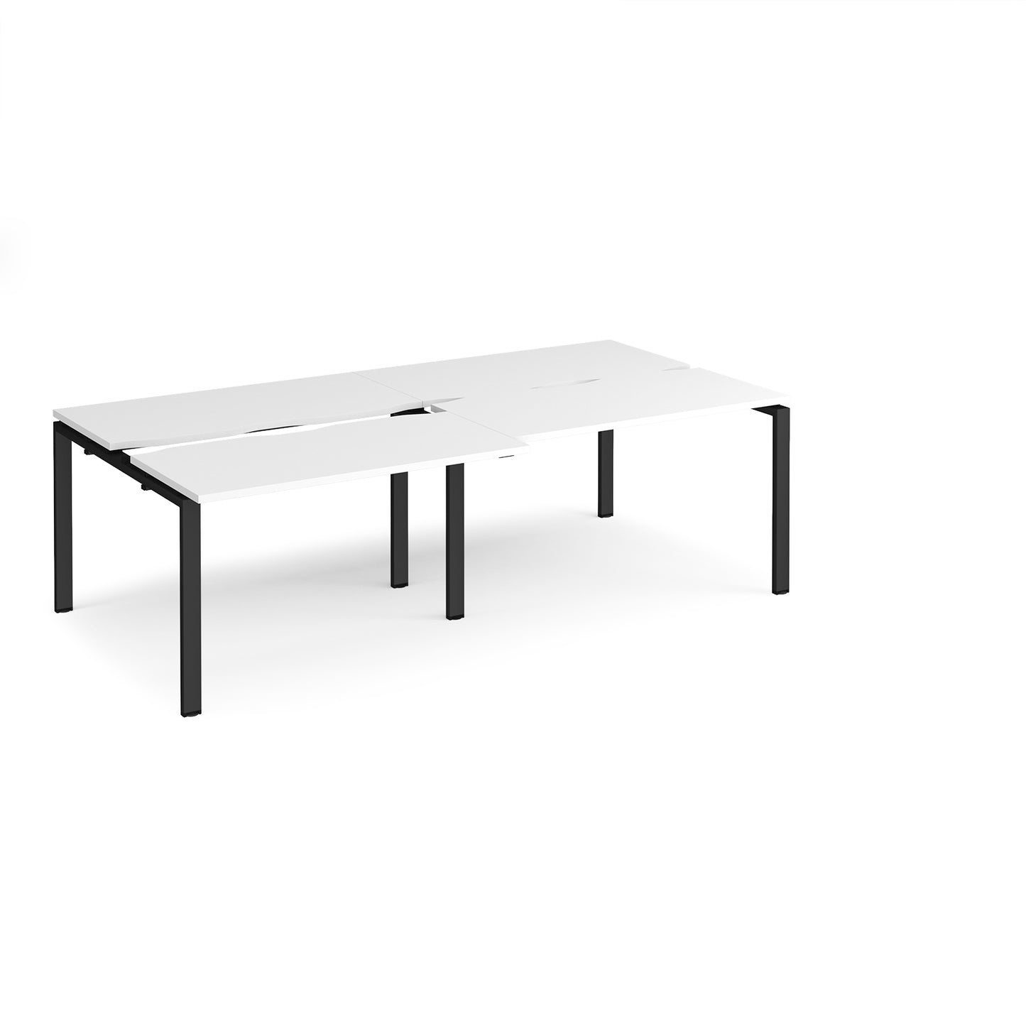 Adapt sliding top double B2B desks 1200mm deep - STE2412-K-WH