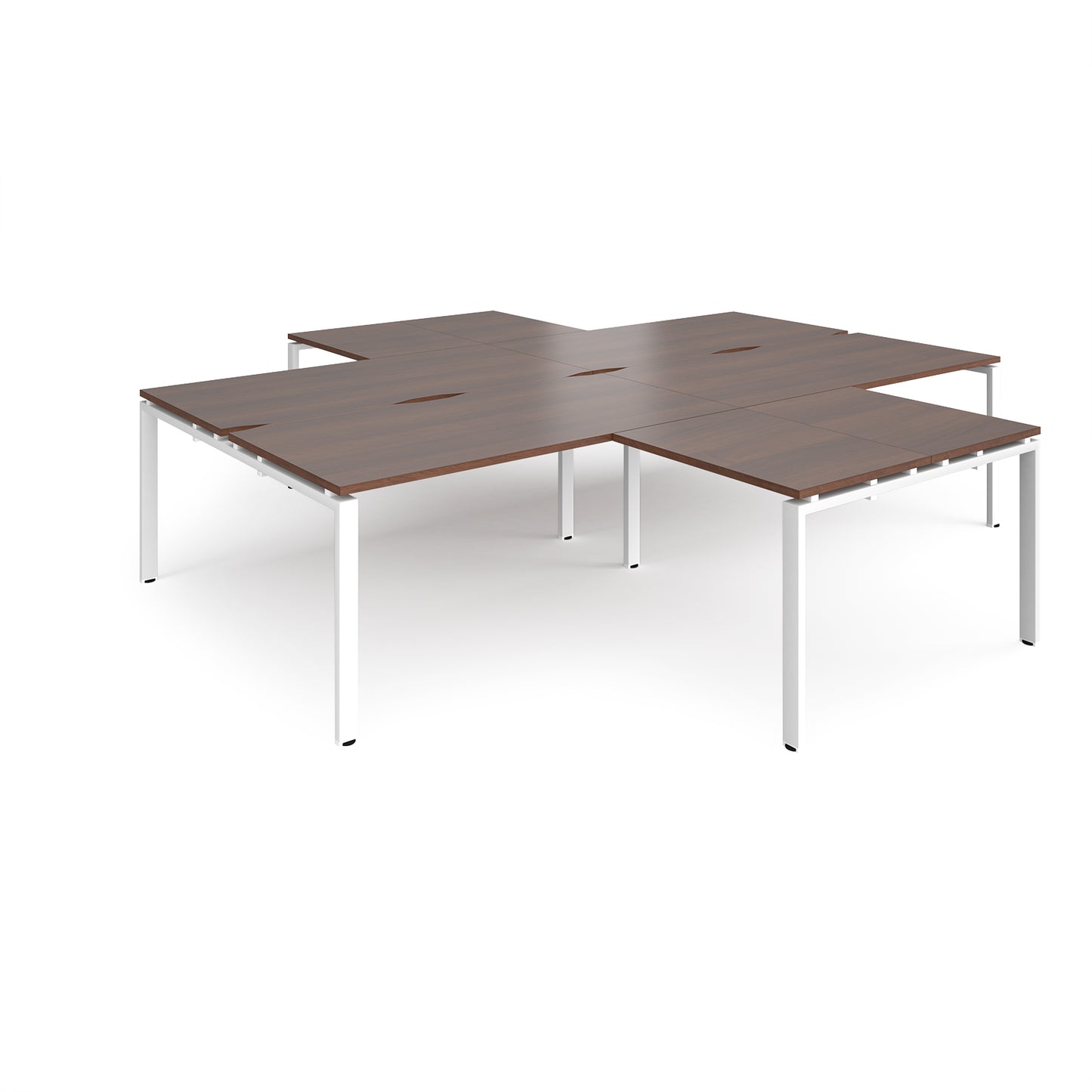Adapt 4 desk cluster with returns - ER32168-WH-W