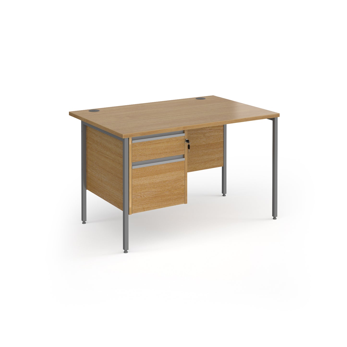 Contract 25 H-Frame straight desk with 2 drawer pedestal - CH12S2-G-O