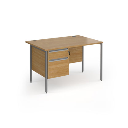 Contract 25 H-Frame straight desk with 2 drawer pedestal - CH12S2-G-O