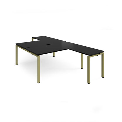Adapt back to back desk with return - ER16168-GN-BK