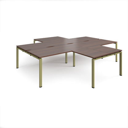 Adapt 4 desk cluster with returns - ER32168-GN-W