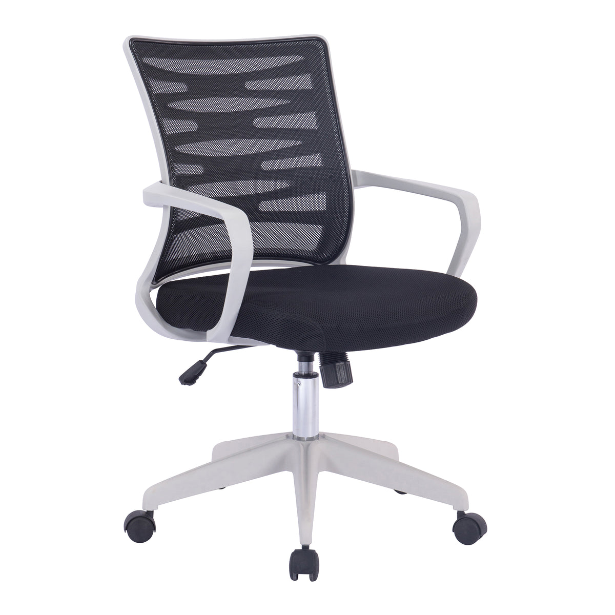 Designer Mesh Armchair with White Frame and Detailed Back Panelling