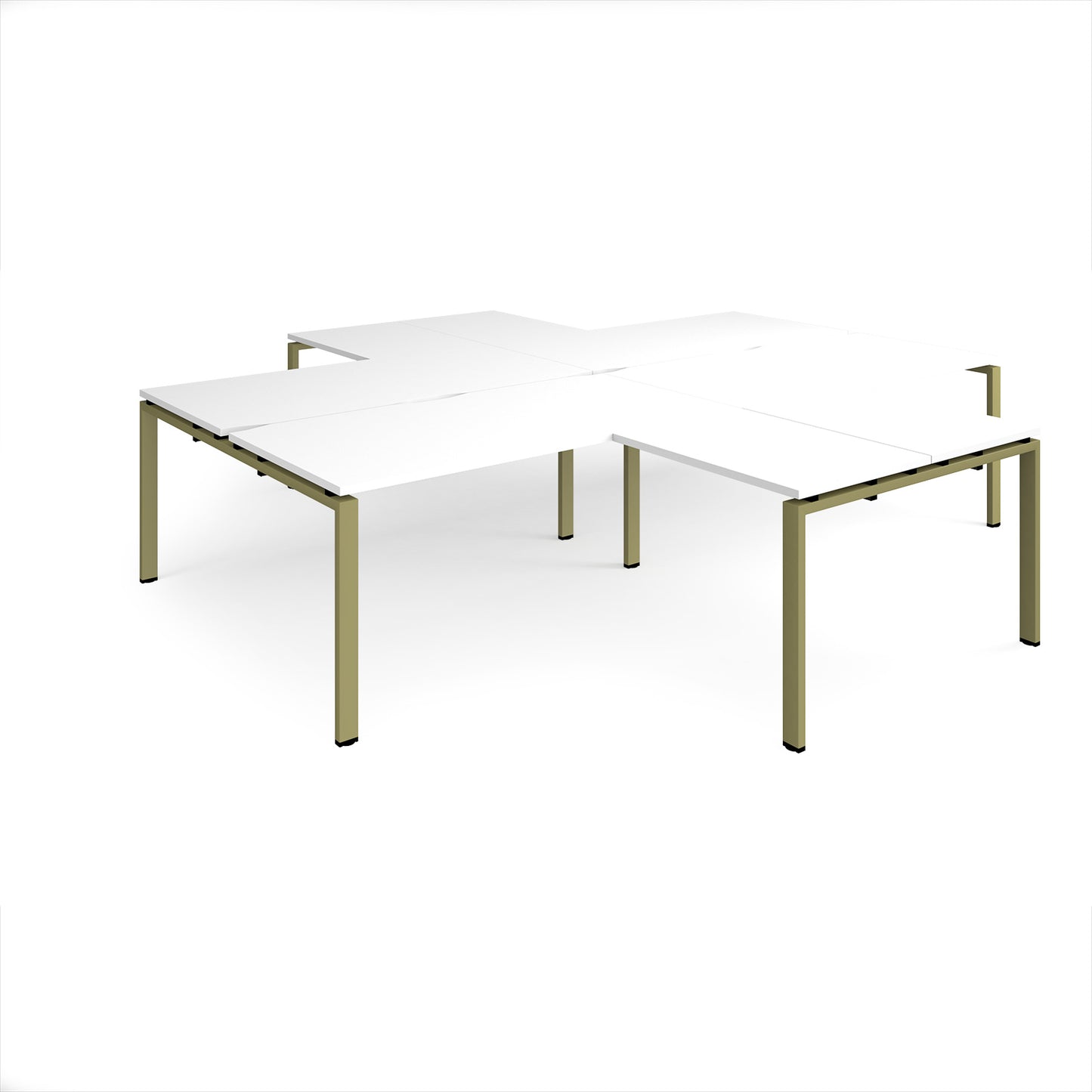 Adapt 4 desk cluster with returns - ER32168-GN-WH
