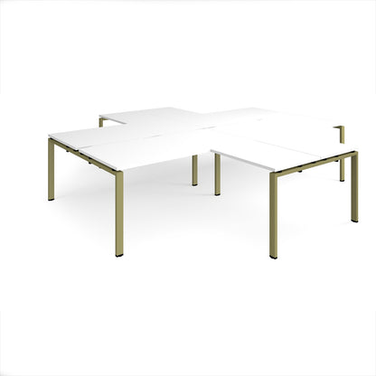 Adapt 4 desk cluster with returns - ER32168-GN-WH