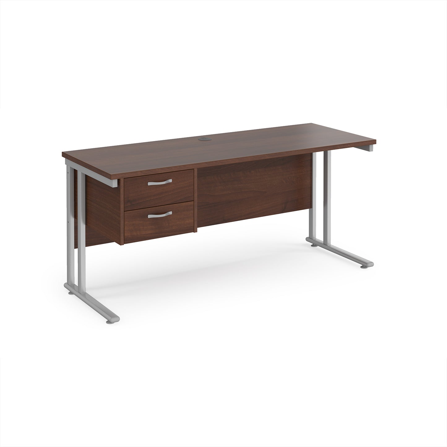 Maestro 25 cantilever 600mm deep desk with 2 drawer ped - MC616P2SW