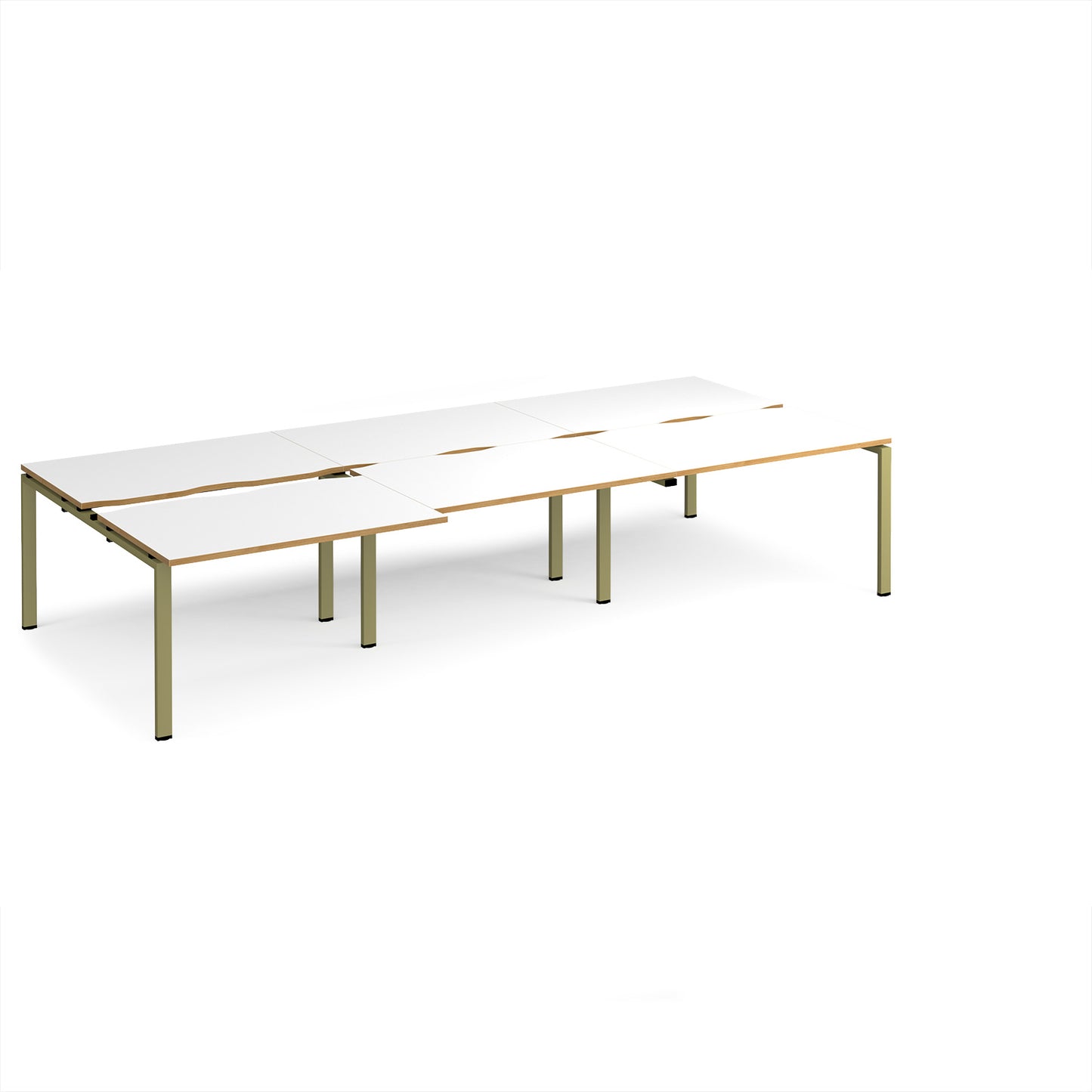 Adapt sliding top triple B2B desks 1600mm deep - STE3616-GN-WO