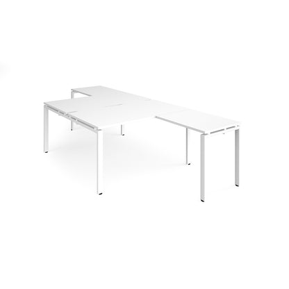 Adapt back to back desk with return - ER14168-WH-WH