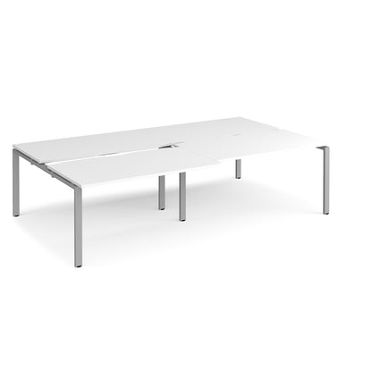 Adapt sliding top double B2B desks 1600mm deep - STE2816-S-WH