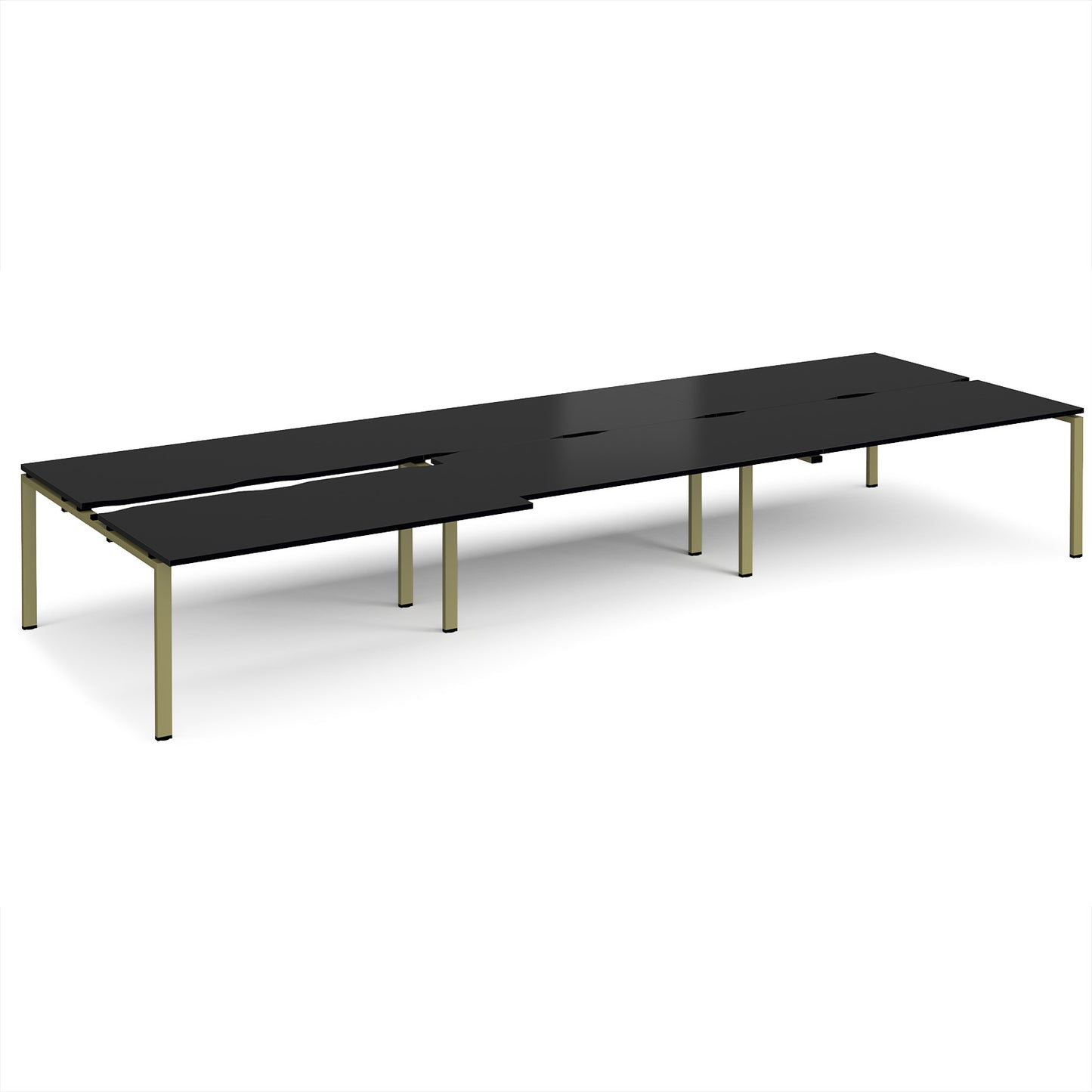 Adapt sliding top triple B2B desks 1600mm deep - STE4816-GN-BK