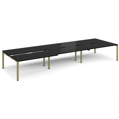 Adapt sliding top triple B2B desks 1600mm deep - STE4816-GN-BK
