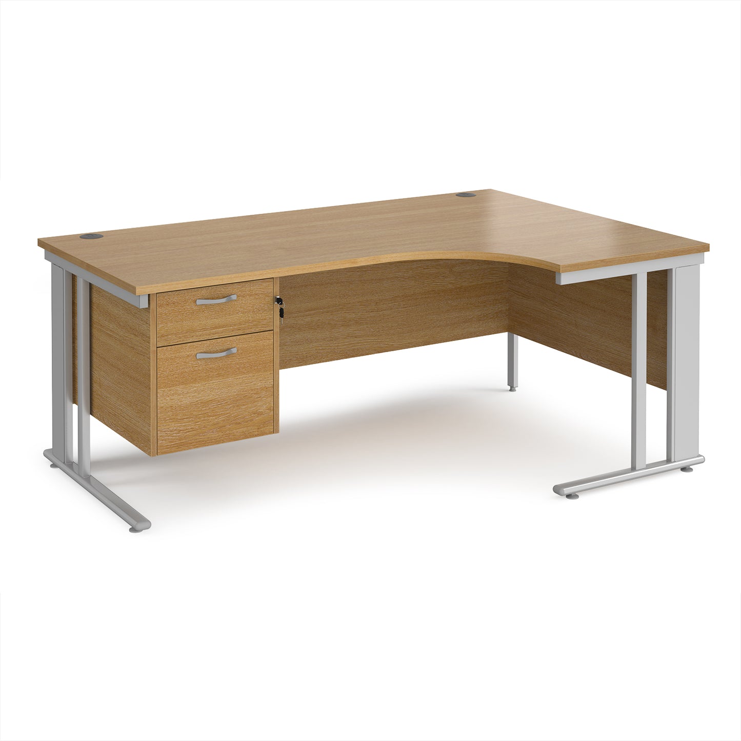 Maestro 25 cable managed right hand ergonomic desk with 2 drawer ped - MCM18ERP2SO