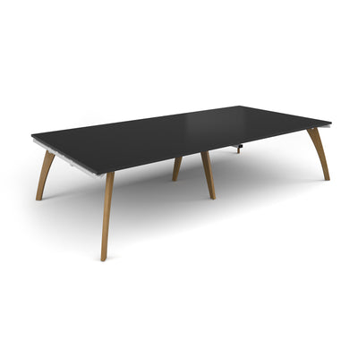 Fuze rectangular boardroom table - FZBT3216-WH-BK