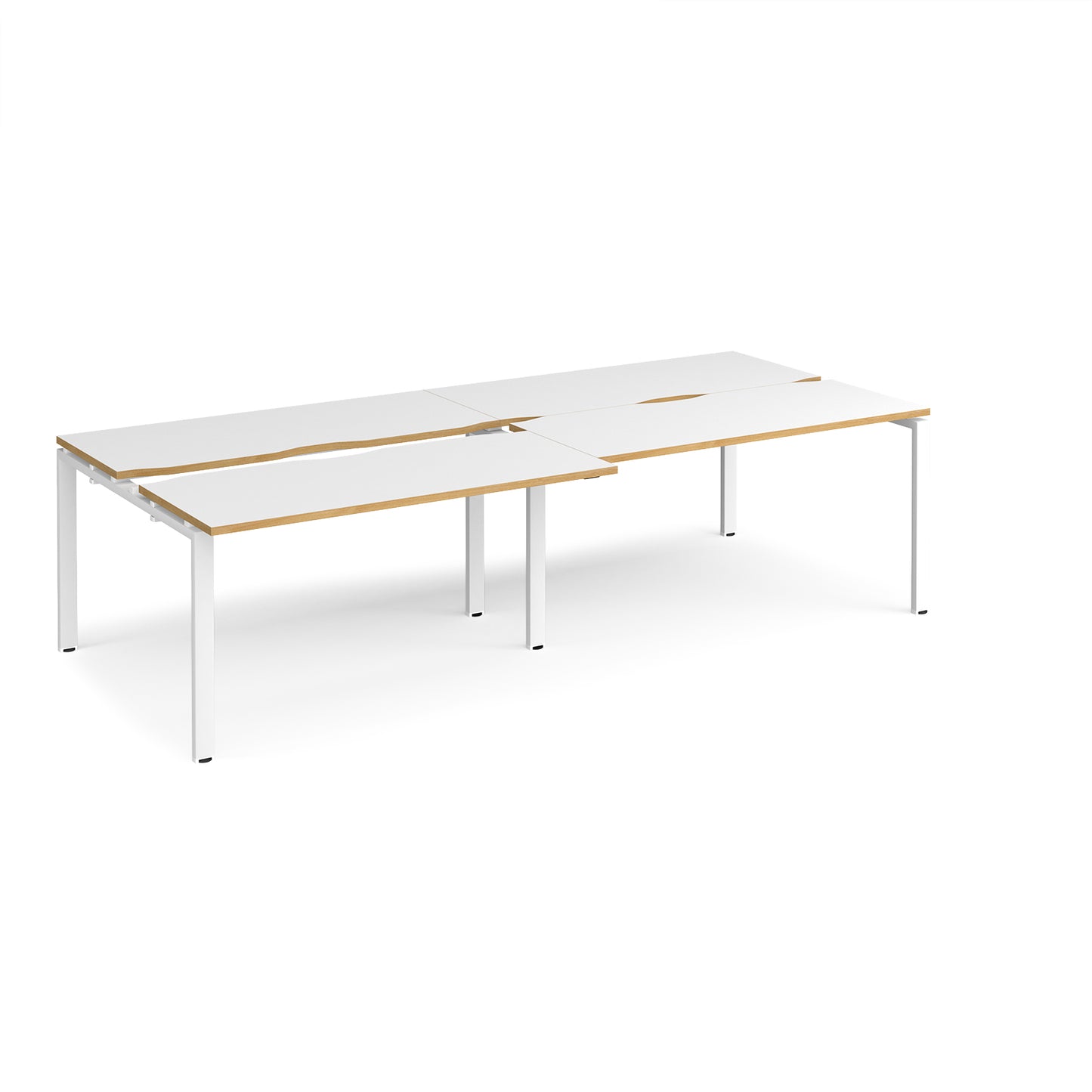 Adapt sliding top double B2B desks 1200mm deep - STE2812-WH-WO