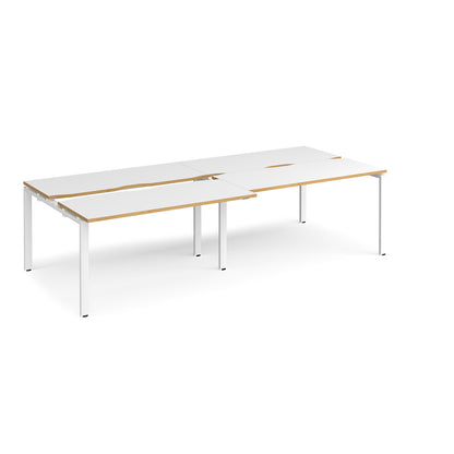 Adapt sliding top double B2B desks 1200mm deep - STE2812-WH-WO