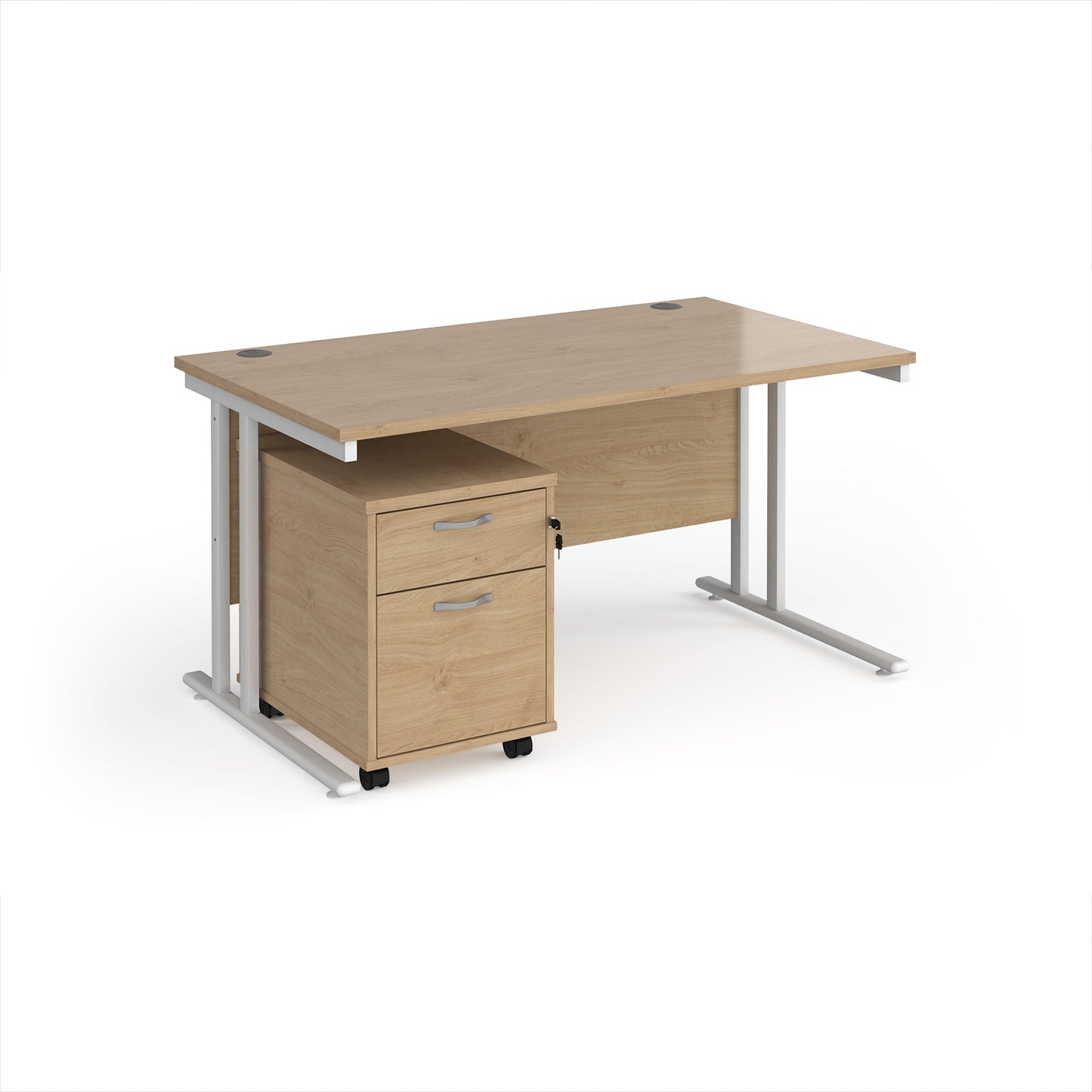 Maestro 25 desk 800mm with 2 drawer pedestal - SBWH214KO