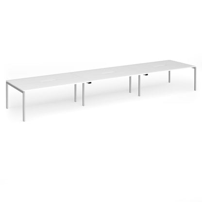 Connex Plus Goal Post Double Back to Back Desks 1200mm deep - GCO5412-S-WH