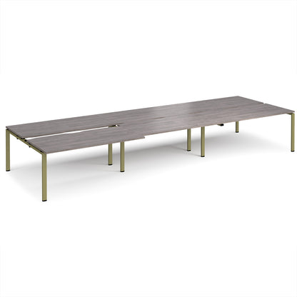 Adapt sliding top triple B2B desks 1600mm deep - STE4816-GN-GO