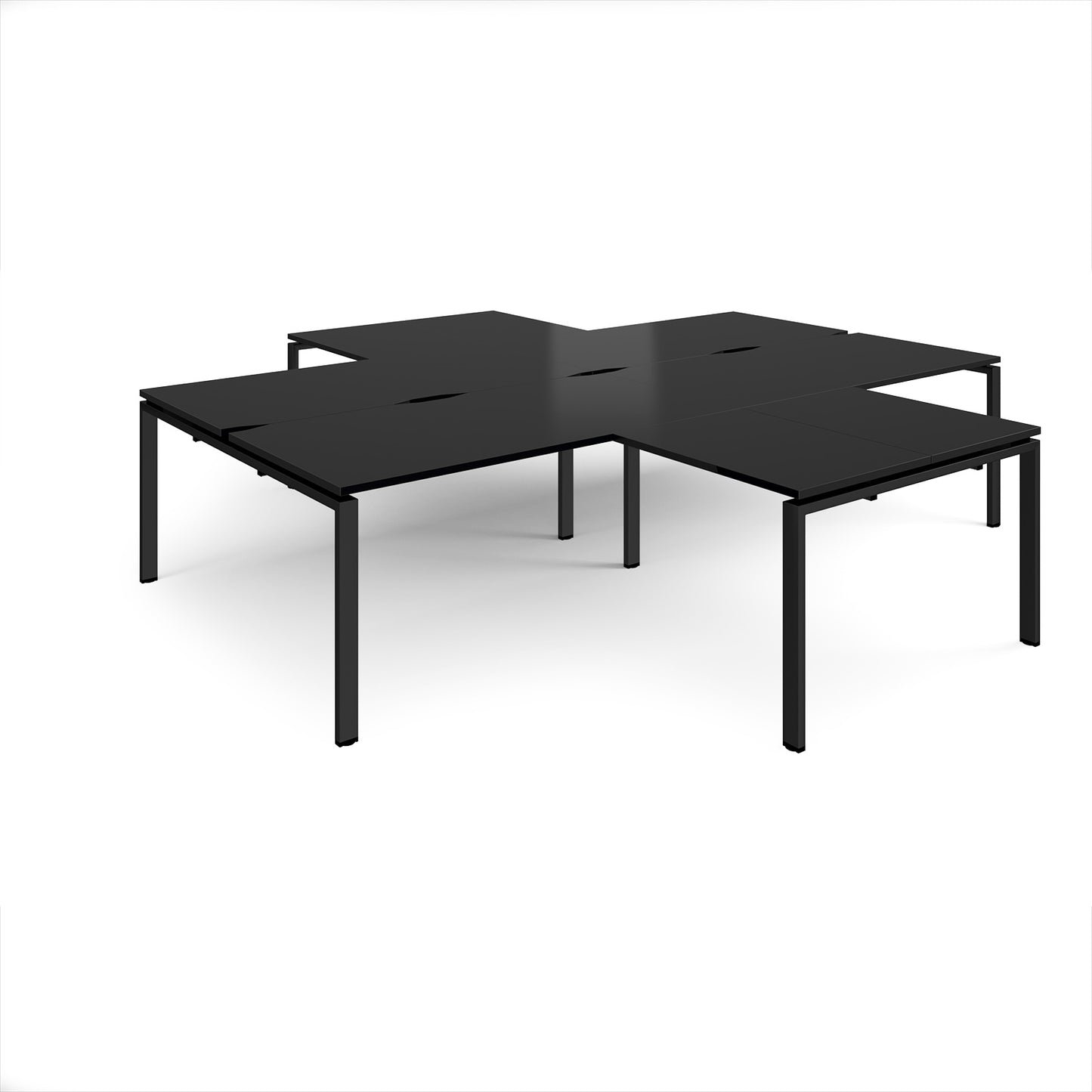 Adapt 4 desk cluster with returns - ER32168-K-BK