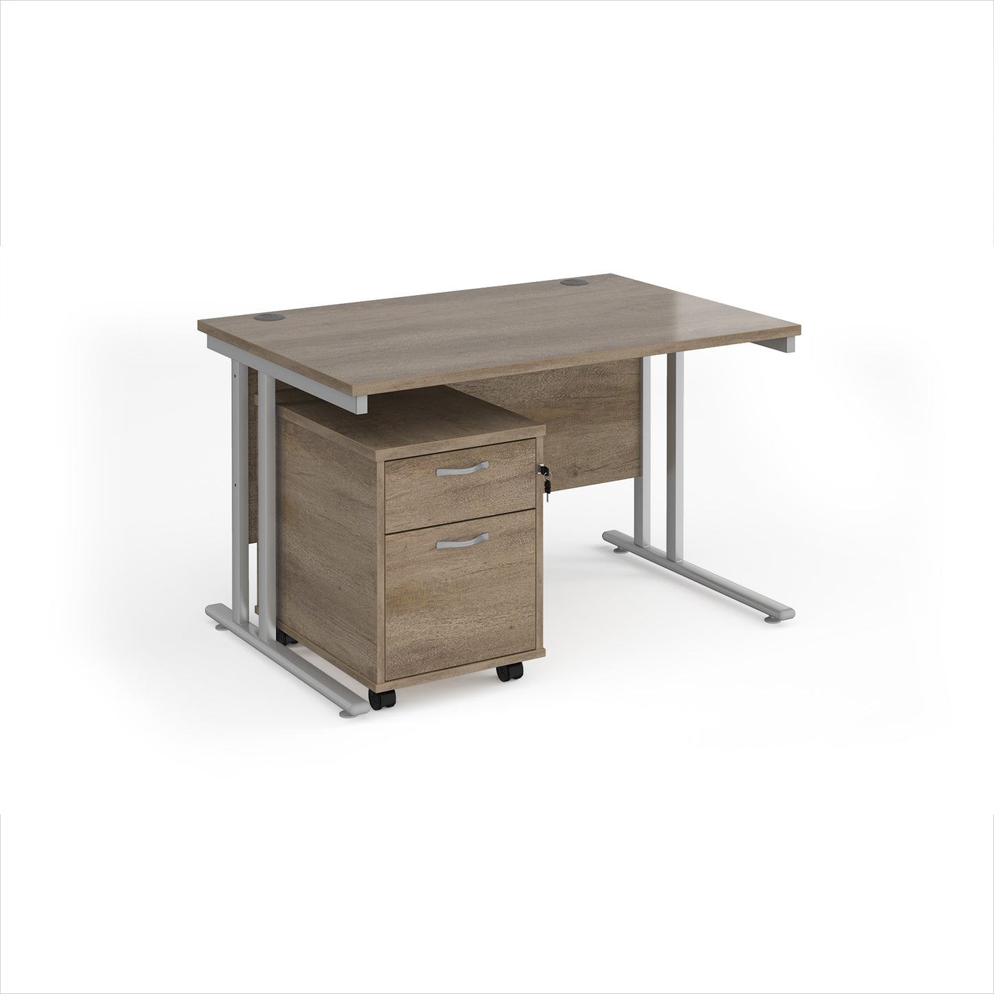 Maestro 25 desk 800mm with 2 drawer pedestal - SBS212NO