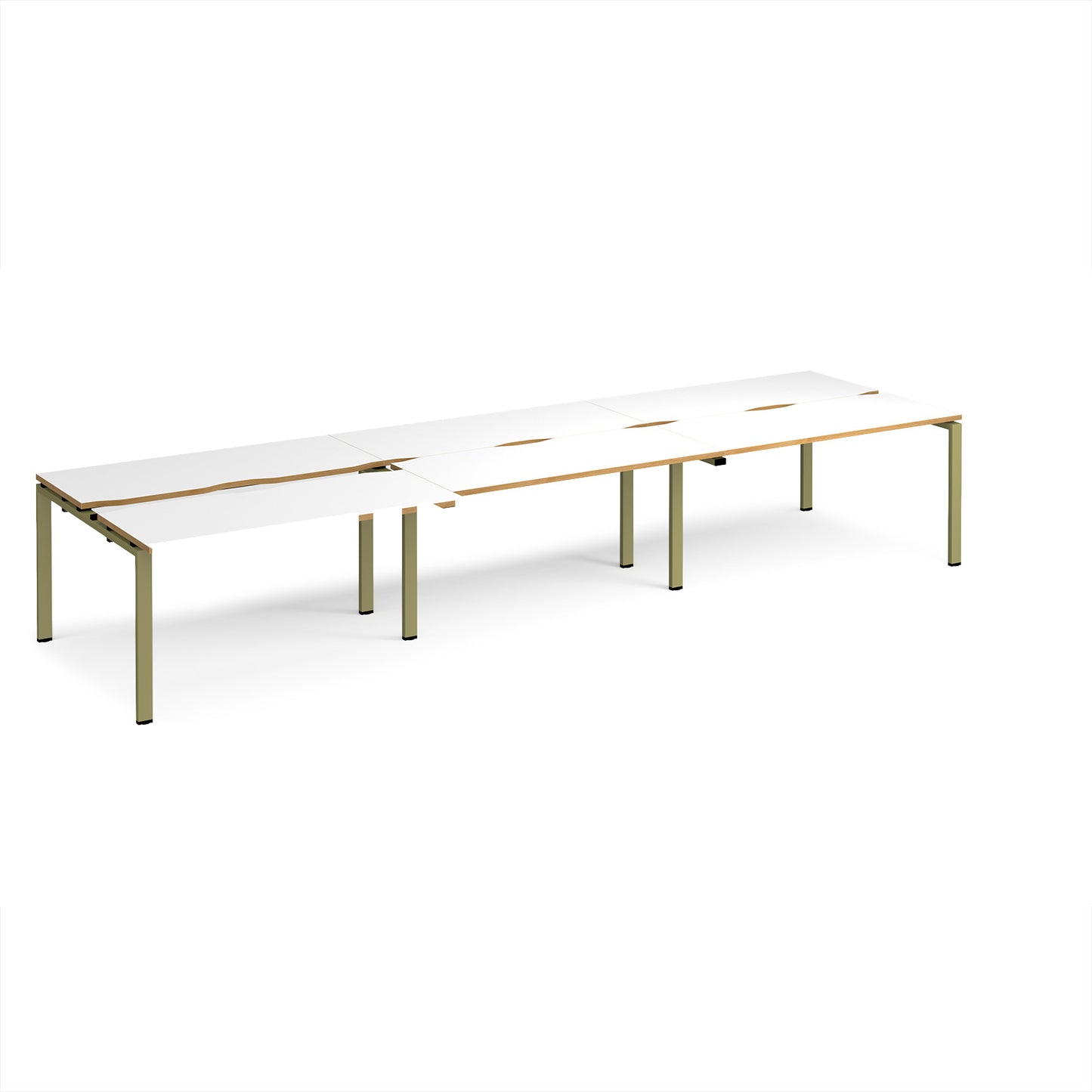 Adapt sliding top triple B2B desks 1200mm deep - STE4212-GN-WO