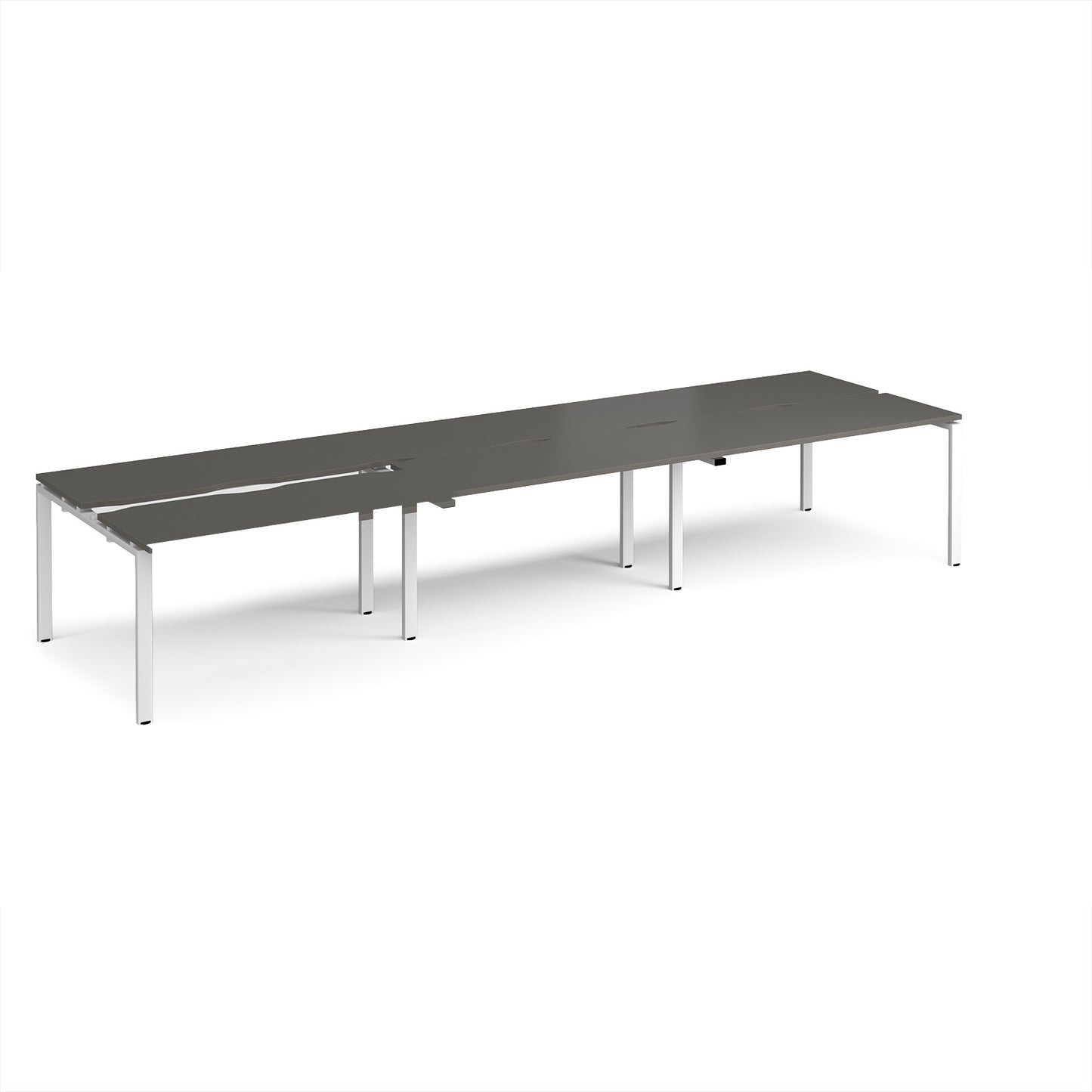 Adapt sliding top triple B2B desks 1200mm deep - STE4212-WH-OG