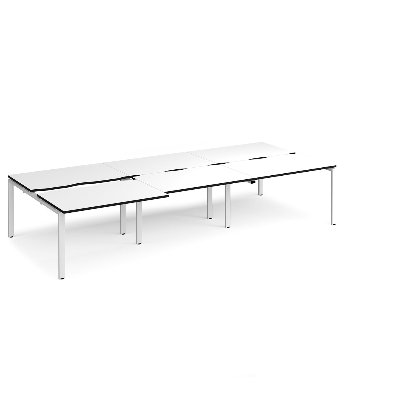 Adapt sliding top triple B2B desks 1600mm deep - STE3616-WH-WK