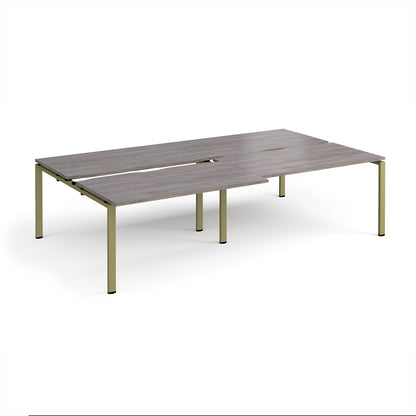 Adapt sliding top double B2B desks 1600mm deep - STE2816-GN-GO
