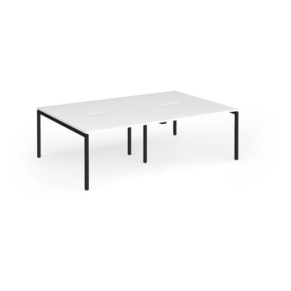 Connex Plus Goal Post Double Back to Back Desks 1600mm deep - GCO2416-K-WH